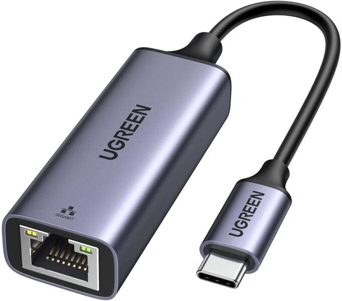 UGREEN Adaptador USB C a Ethernet, Adaptador de Red USB C a RJ45 Gigabit Ethernet LAN Tarjeta de Red 1000 Mbps Compatible con iPad Pro Macbook Pro Air 2020 iMac 2021 Galaxy S22 S21 S20 y Xiaomi Mi12