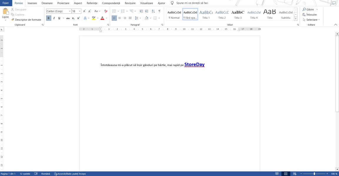 Link setat in Word