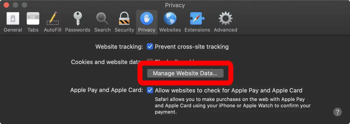 Safari gestionare datele site ului