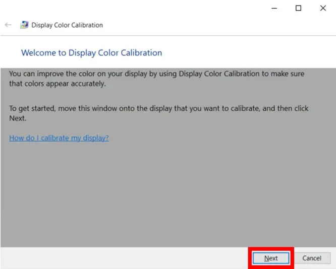 calbrare culoare display windows 10