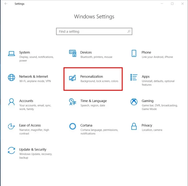 personalizare windows 10