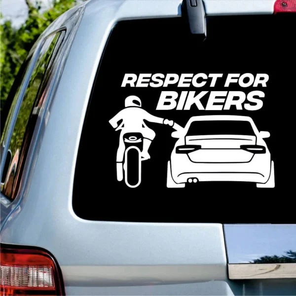 Sticker auto Respect for Bikers Motociclist cu masina